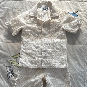 Kith Cream Eyelet Shirt and Shorts Set